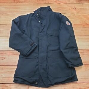 Bulwark FR Coat Mens Large Navy Flame Resistant Insulated Parka Workwear JNP2NV1